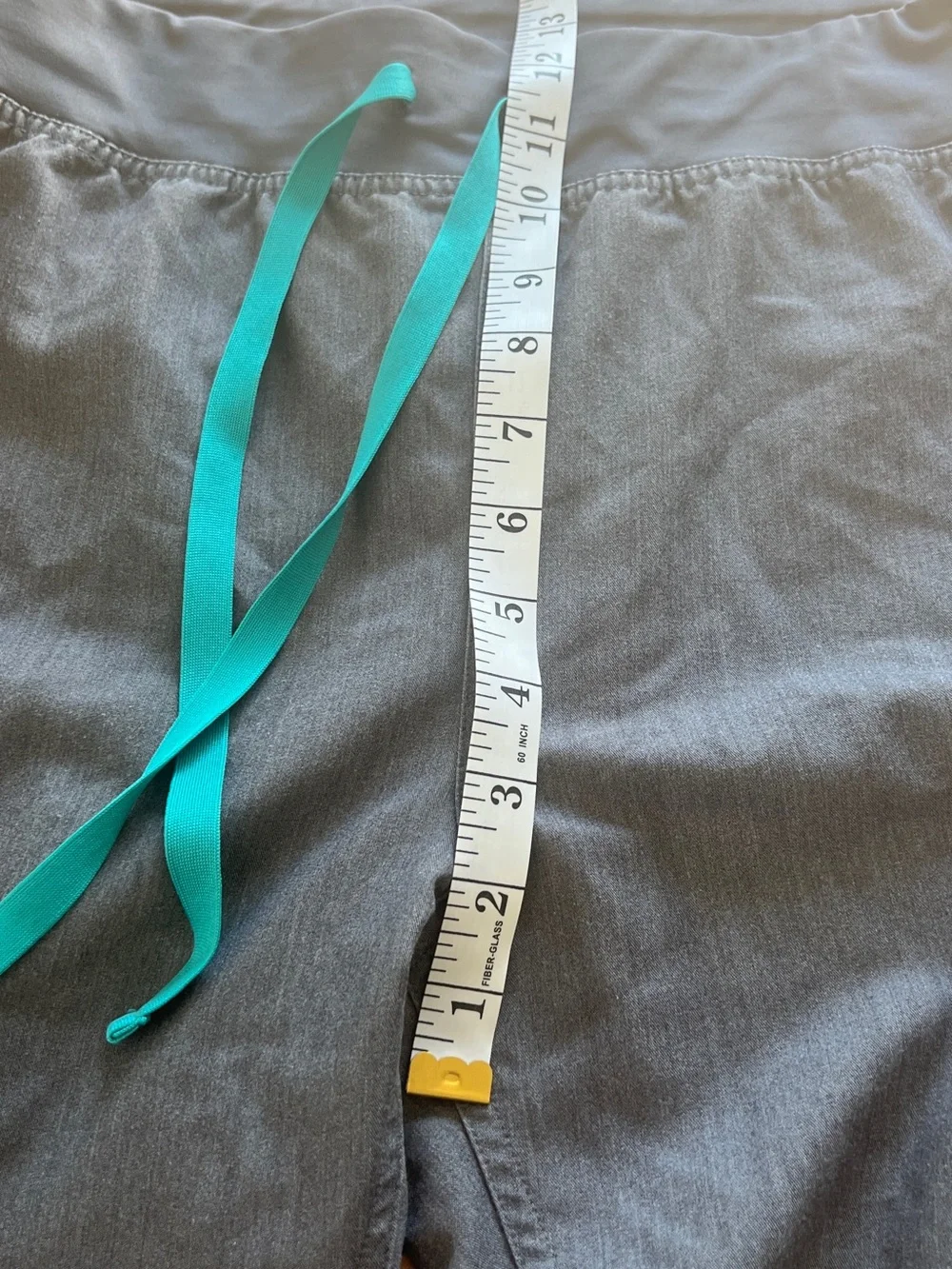 Figs Men's Gray Pants with Teal Drawcord